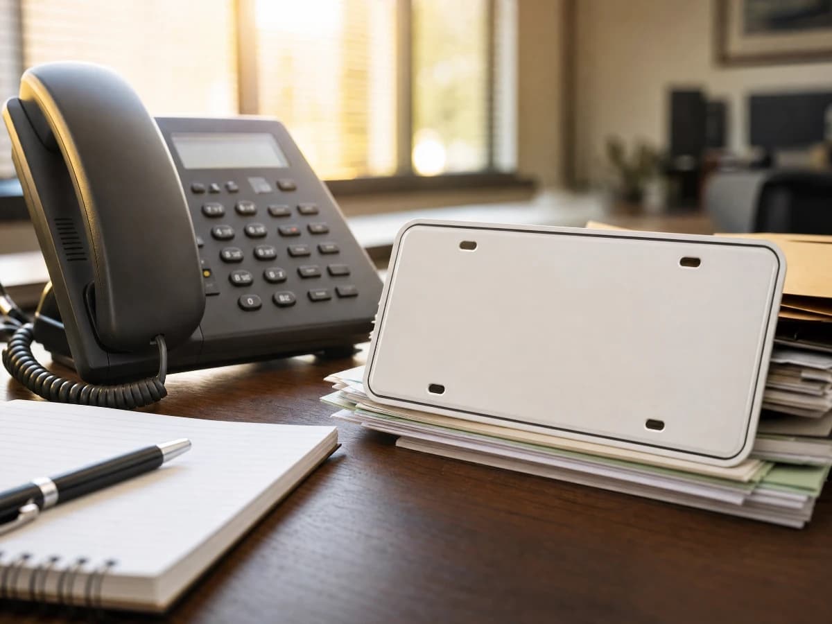Telefon und Notizblock im Büro